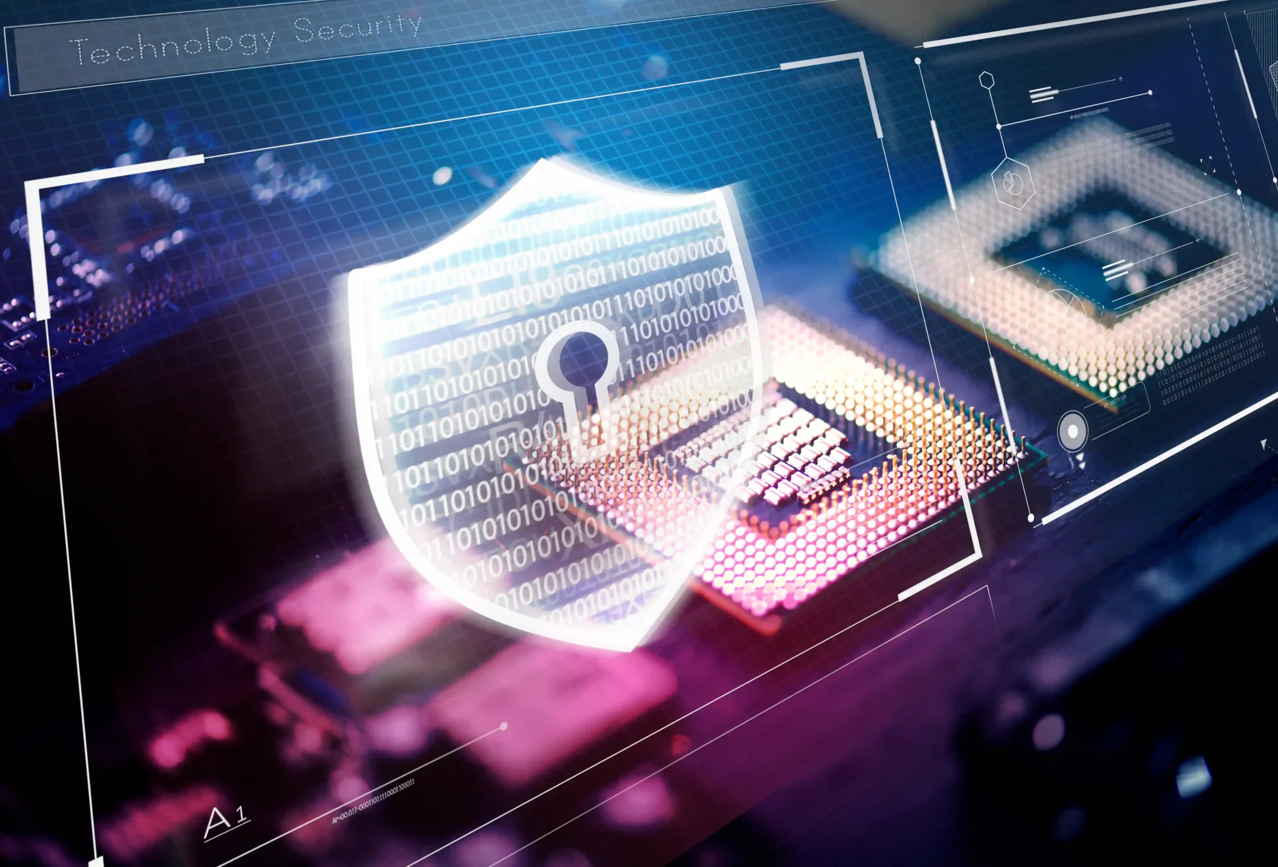 Cybersecurity padlock symbol representing secure data protection in global trade services compliance.