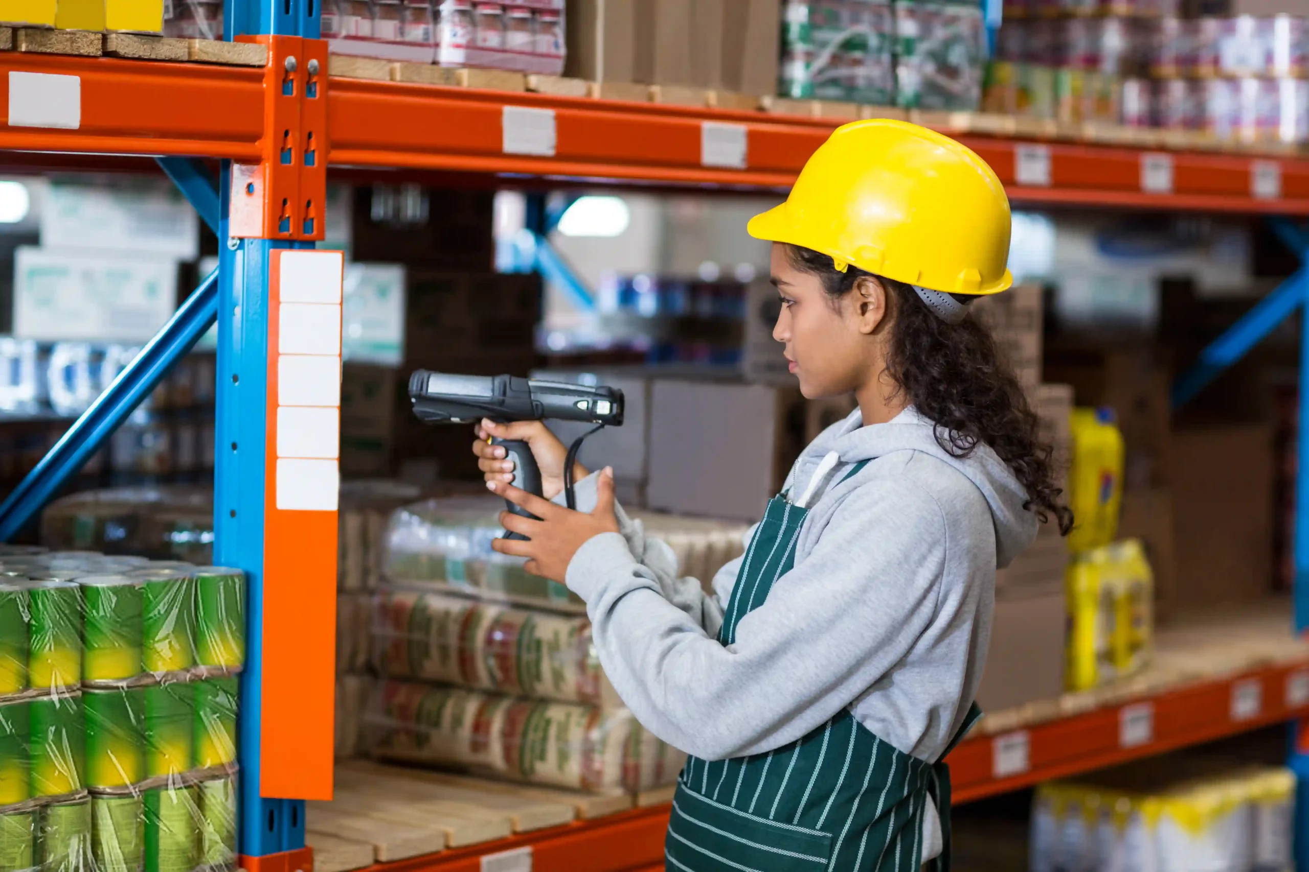 Barcode scanner being used for stock tracking in an inventory management system overview
