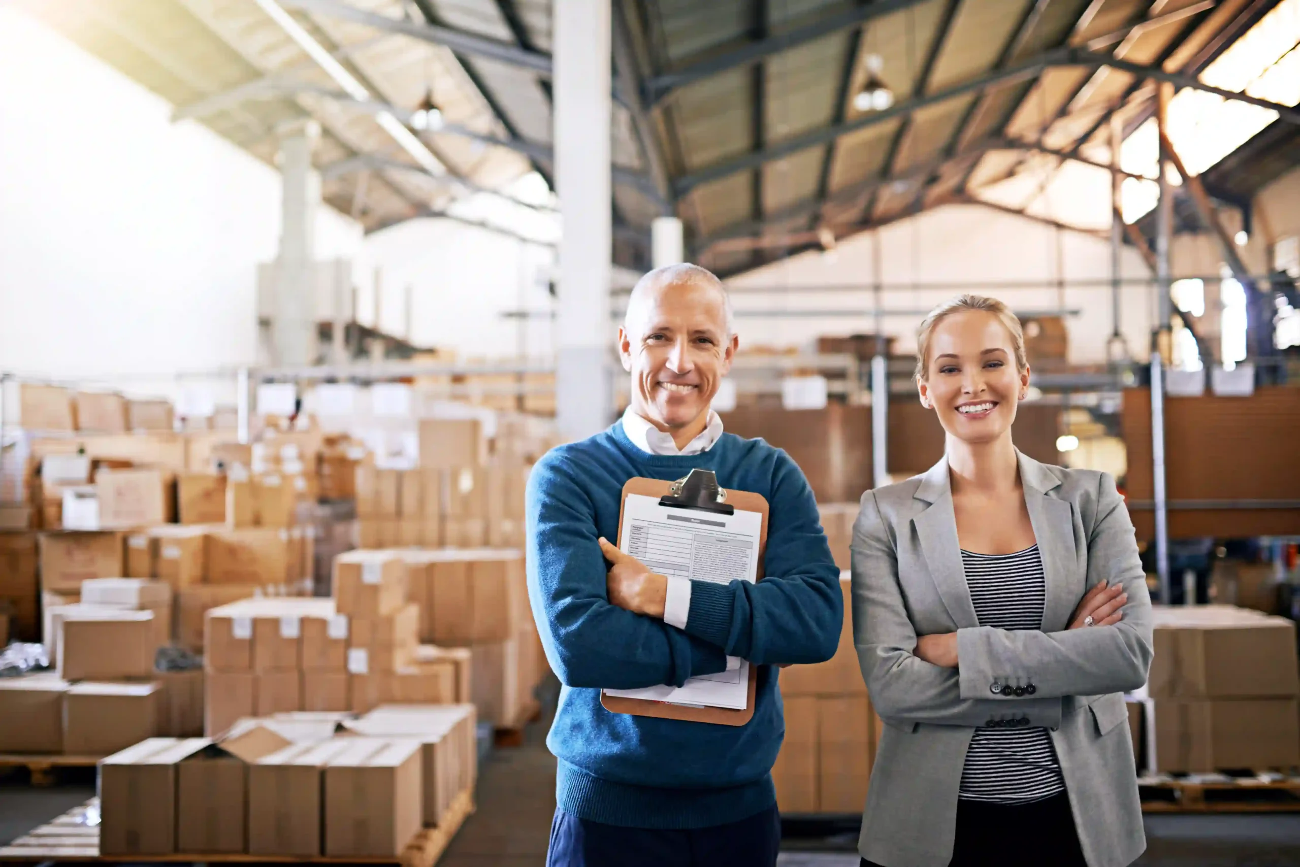 Logistics 3PL company managers overseeing warehouse operations and inventory planning