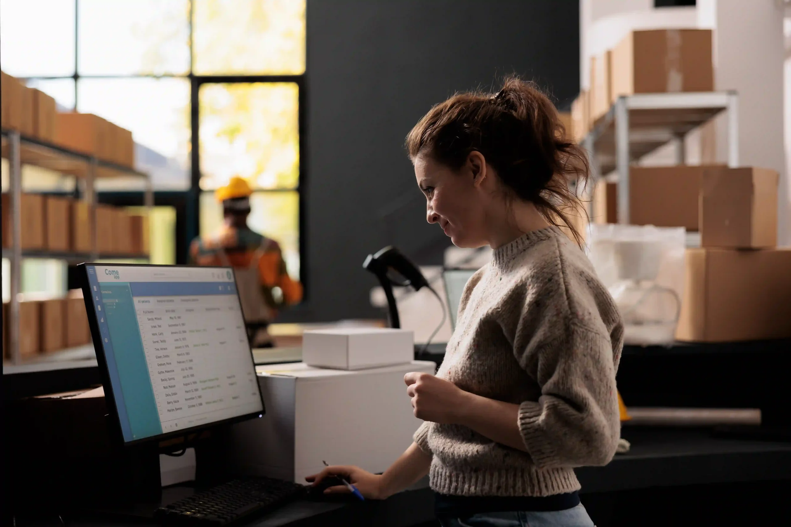 Fulfillment center supervisor reviewing shipment details for duty drawback program 2025 claims